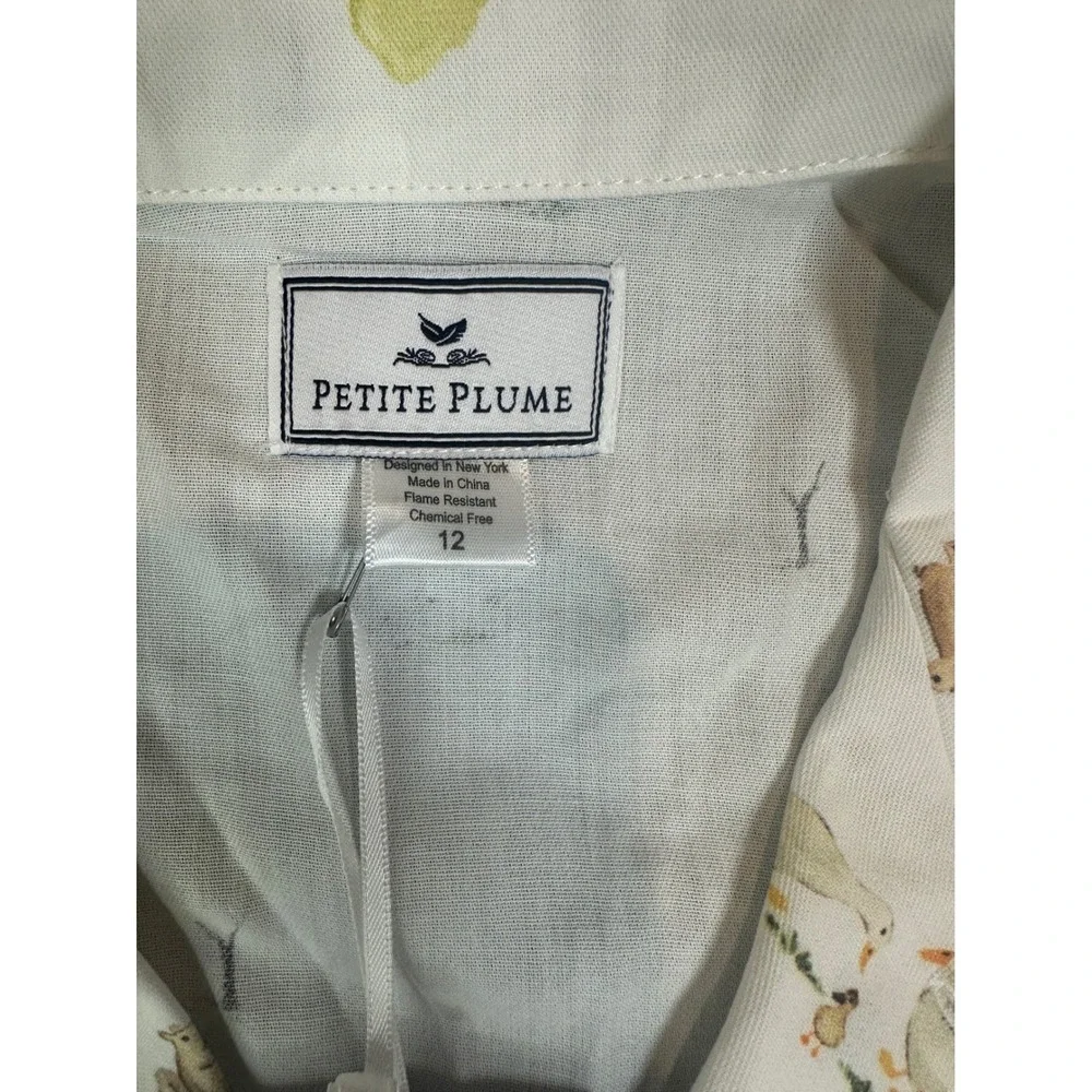 Petite Plume Kids Easter Gardens Pajama Set White Yellow SSSES112 Size 12 NEW